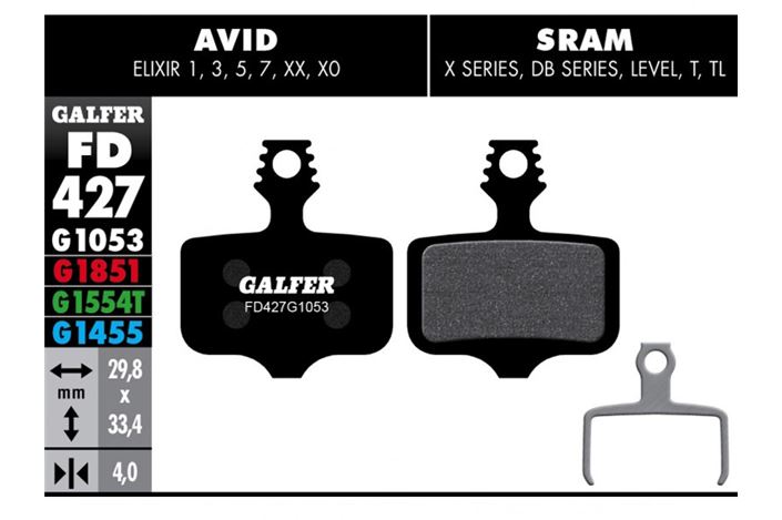 PASTILLA DE FRENO GALFER STD ELIXIR 1/3/5/7/XX/X0