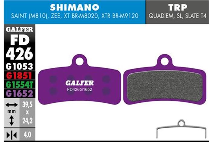 PASTILLA DE FRENO GALFER E-BIKE SHIMANO SAINT/ZEE