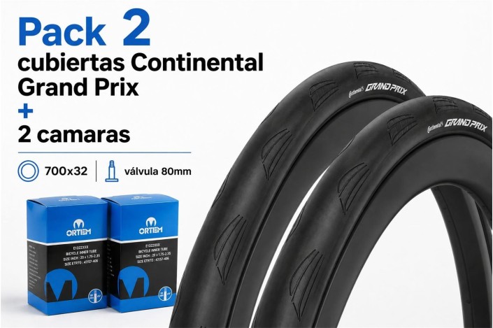 PACK 2 CONTINENTAL GRAND PRIX 700X30 + 2 CAMARAS 700X32 V80