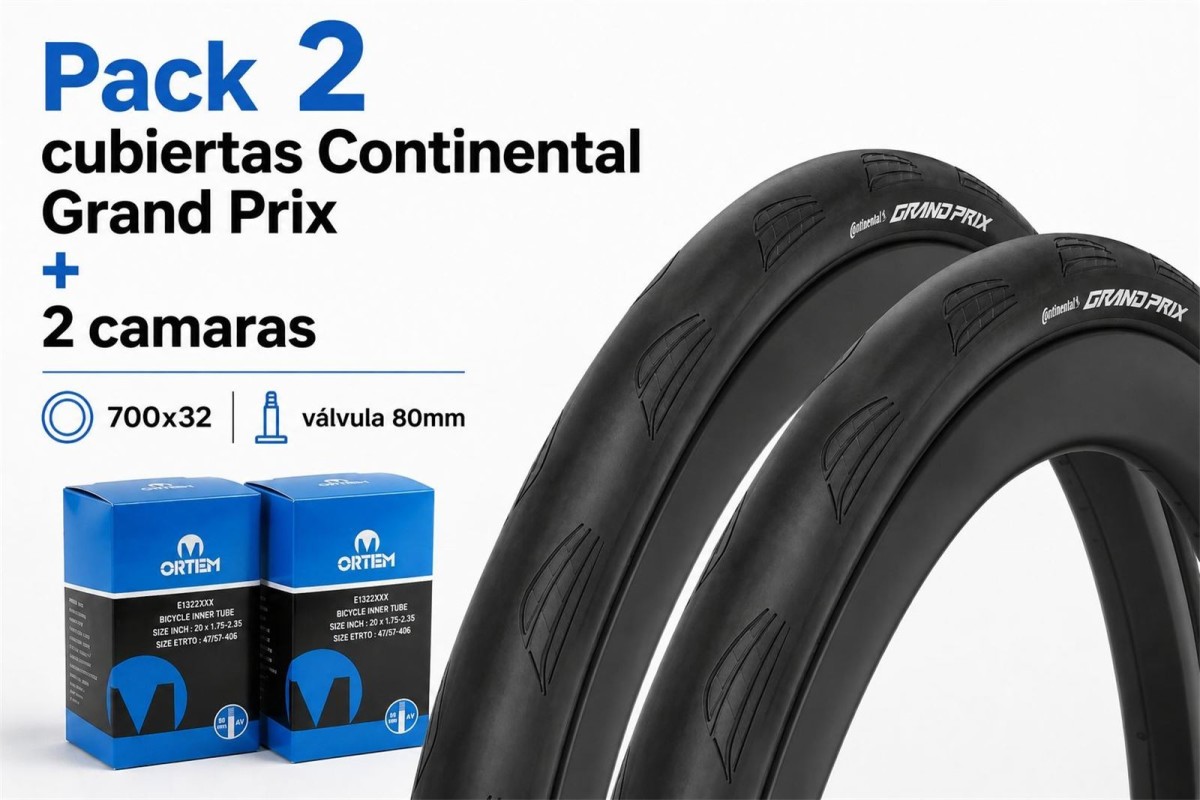 PACK 2 CONTINENTAL GRAND PRIX 700X30 + 2 CAMARAS 700X32 V80