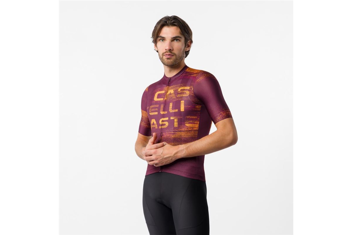 MAILLOT CASTELLI STRATUS LOGO STRATUS LOGO BURDEOS OSC/AZ WI