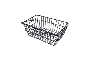 CESTA TRASERA CON ASA BASIL CAIRO LUXE ACERO NEGRO 41X32X17