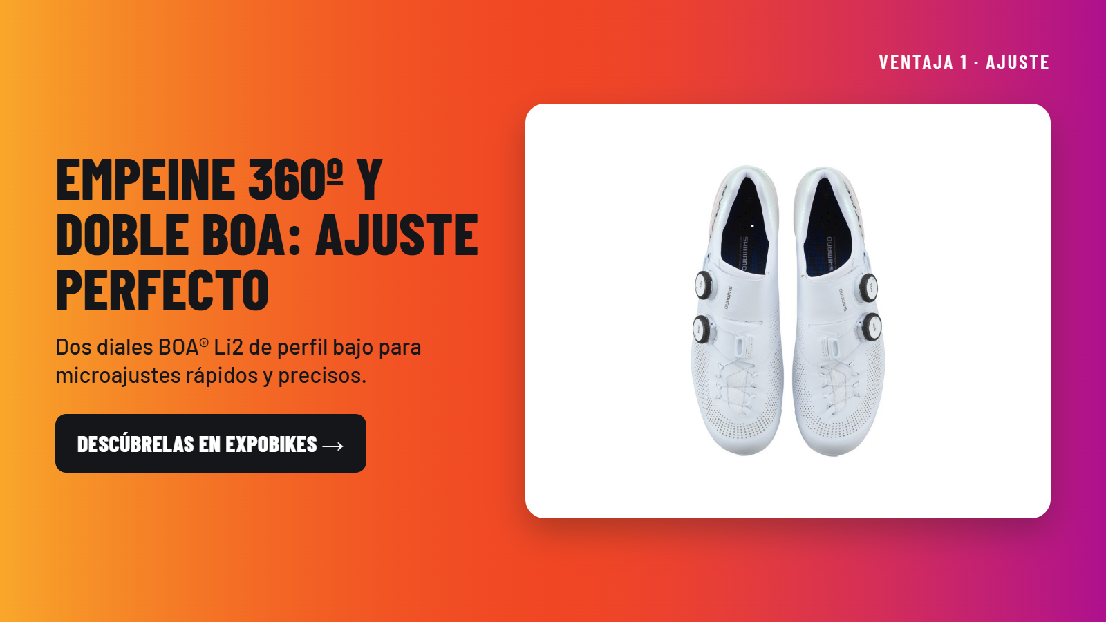 Zapatillas Shimano RC9 con doble dial BOA Li2 y cordones cruzados vistas desde arriba