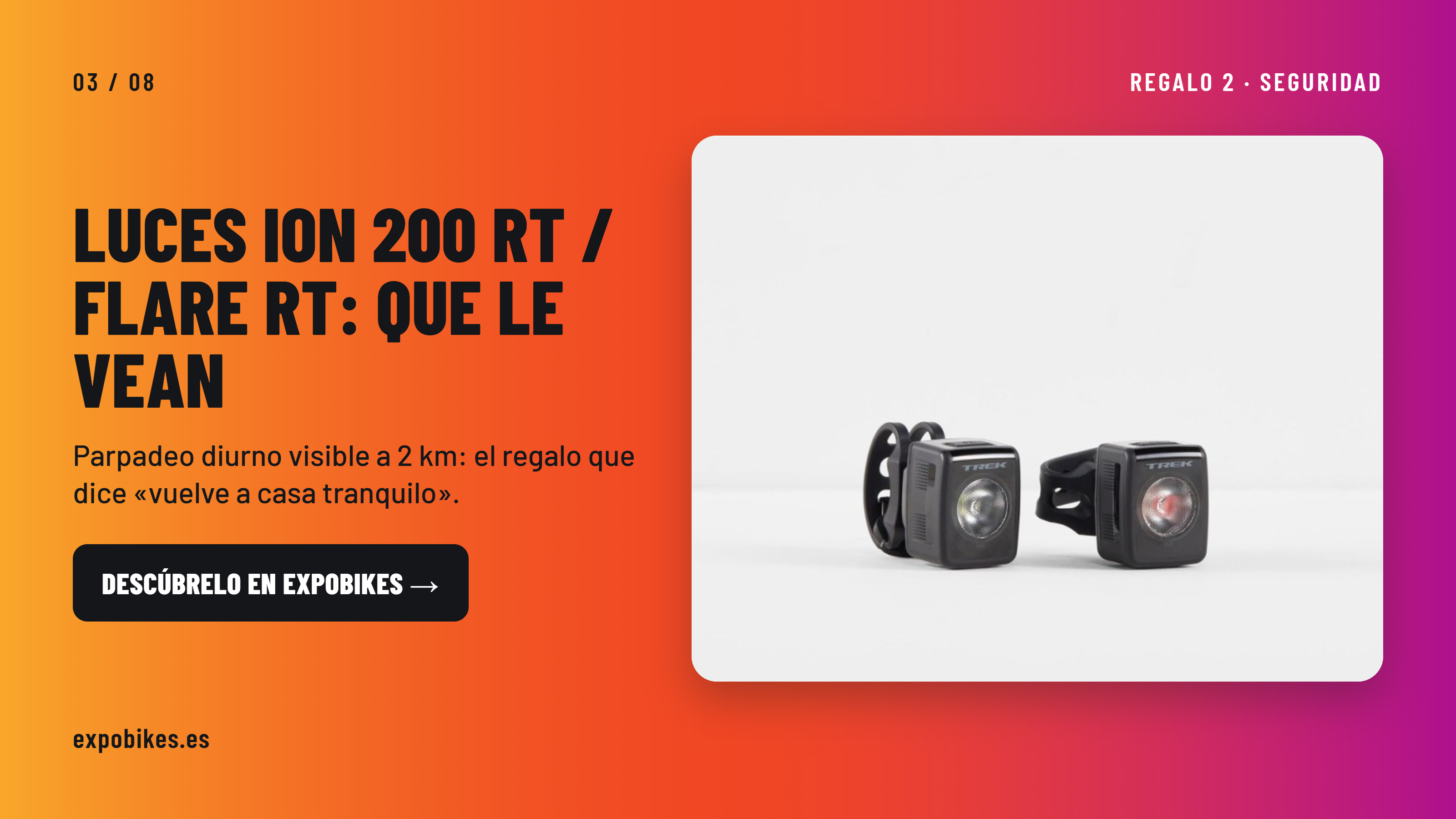 Juego de luces Trek Bontrager Ion 200 RT y Flare RT para bicicleta