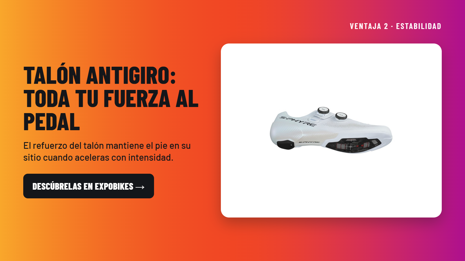 Zapatilla Shimano S-Phyre RC9 blanca vista de lado con refuerzo de talón