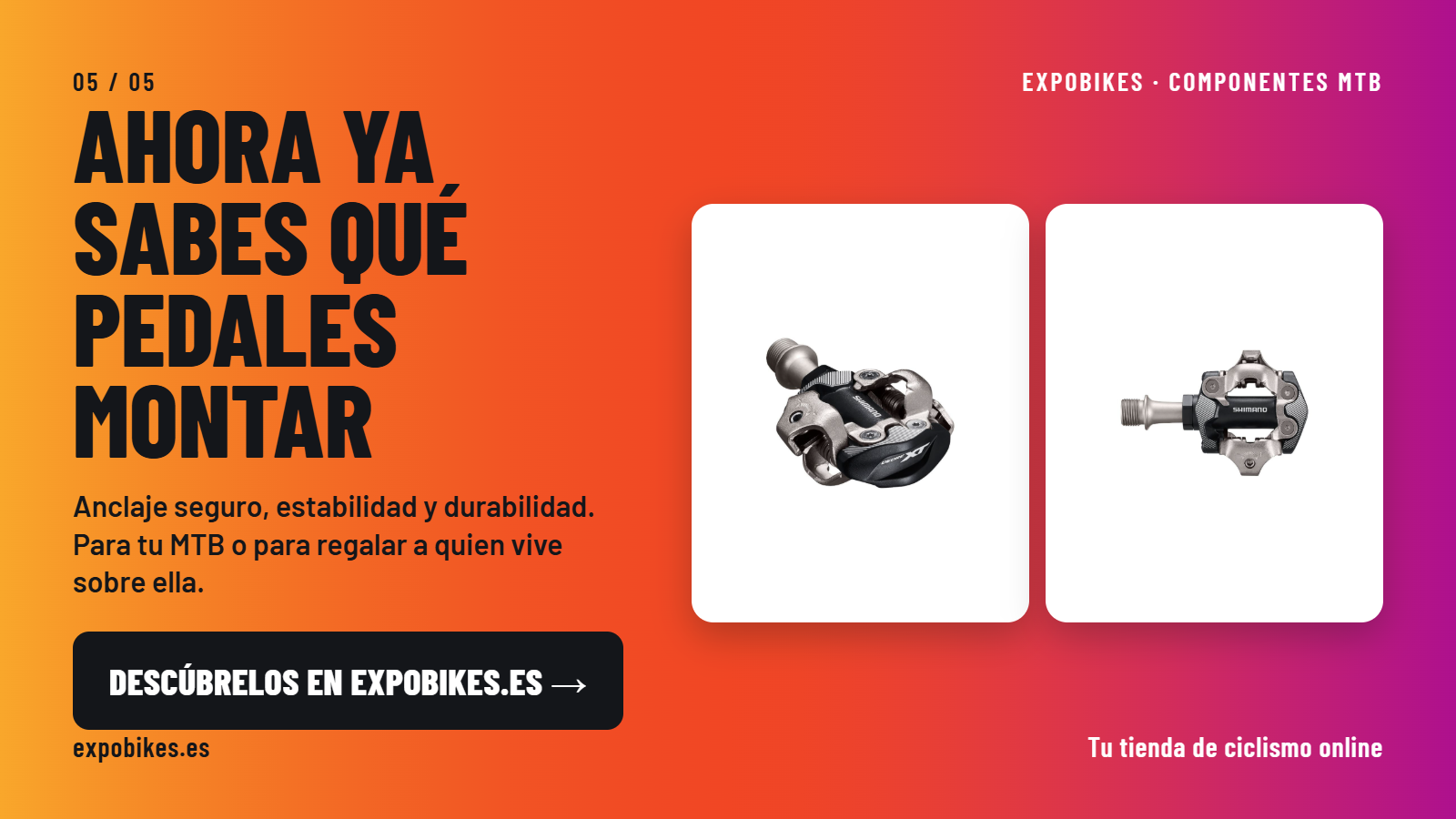 Anclaje seguro, estabilidad y durabilidad. Para tu MTB o para regalar.