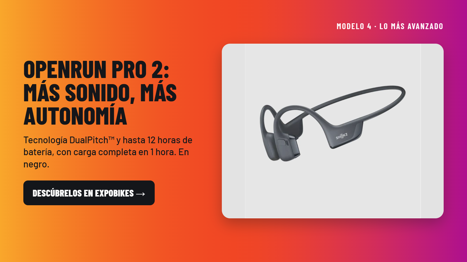 Auriculares Shokz OpenRun Pro 2 negros con tecnología DualPitch
